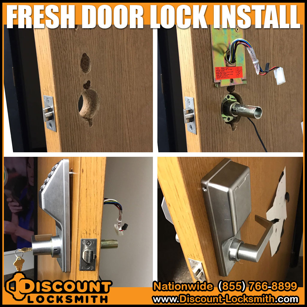fresh wood door lock install