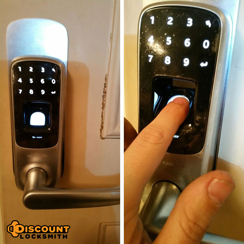 Touchscreen keypad with fingerprint biometric smart lock